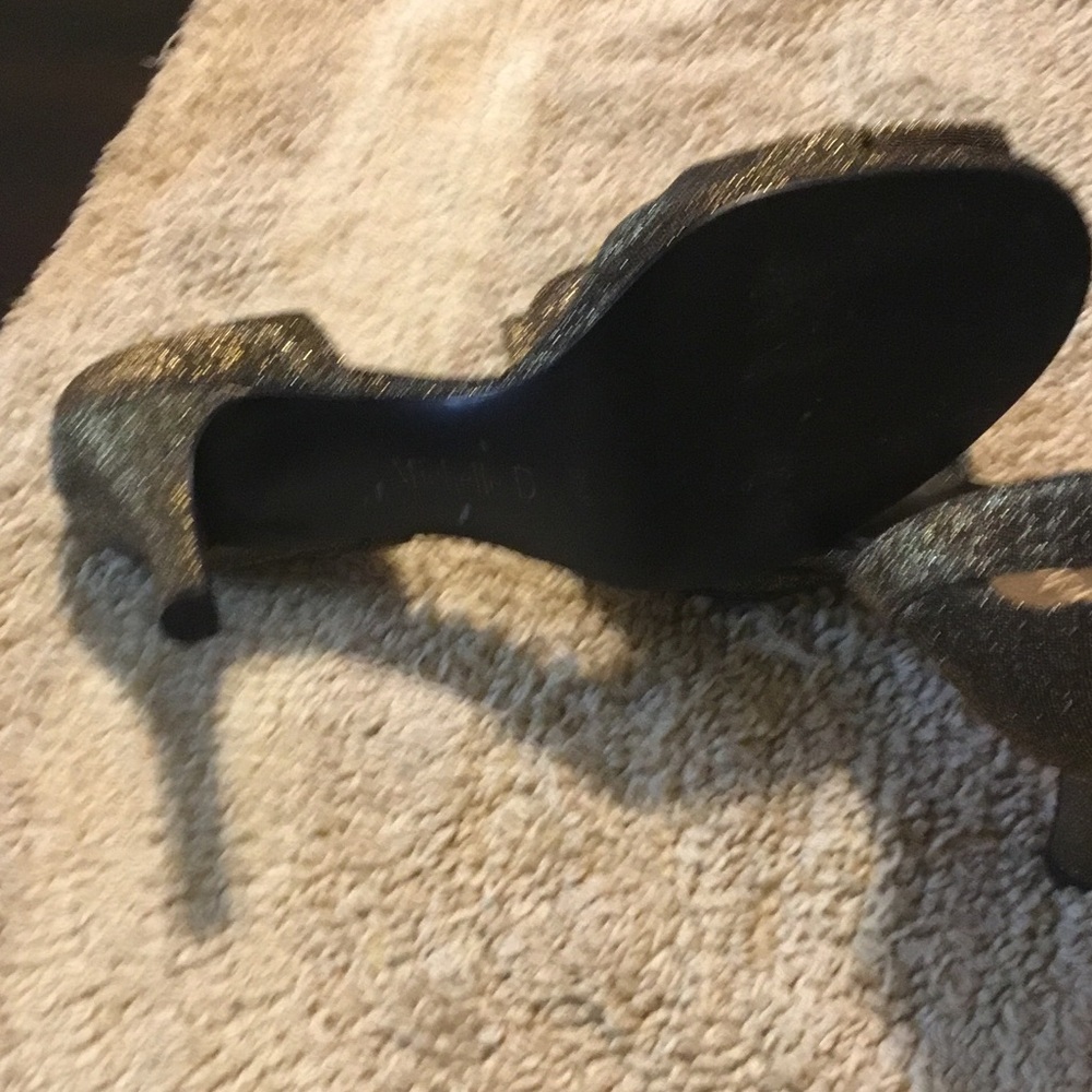 Michelle D Black Glitter Peep-Toe Heels - Picture 9 of 14